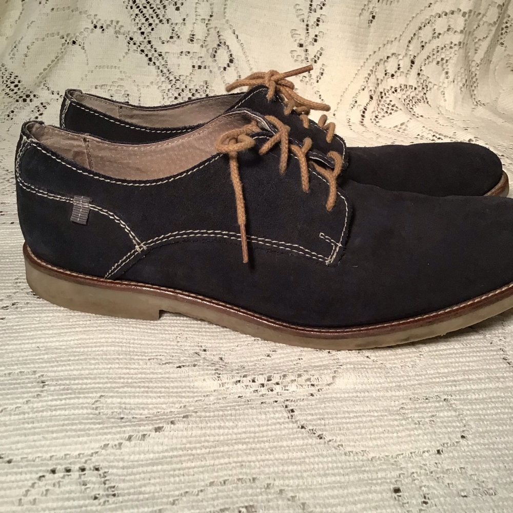 Ferrato- Dark Blue Suede Oxfords